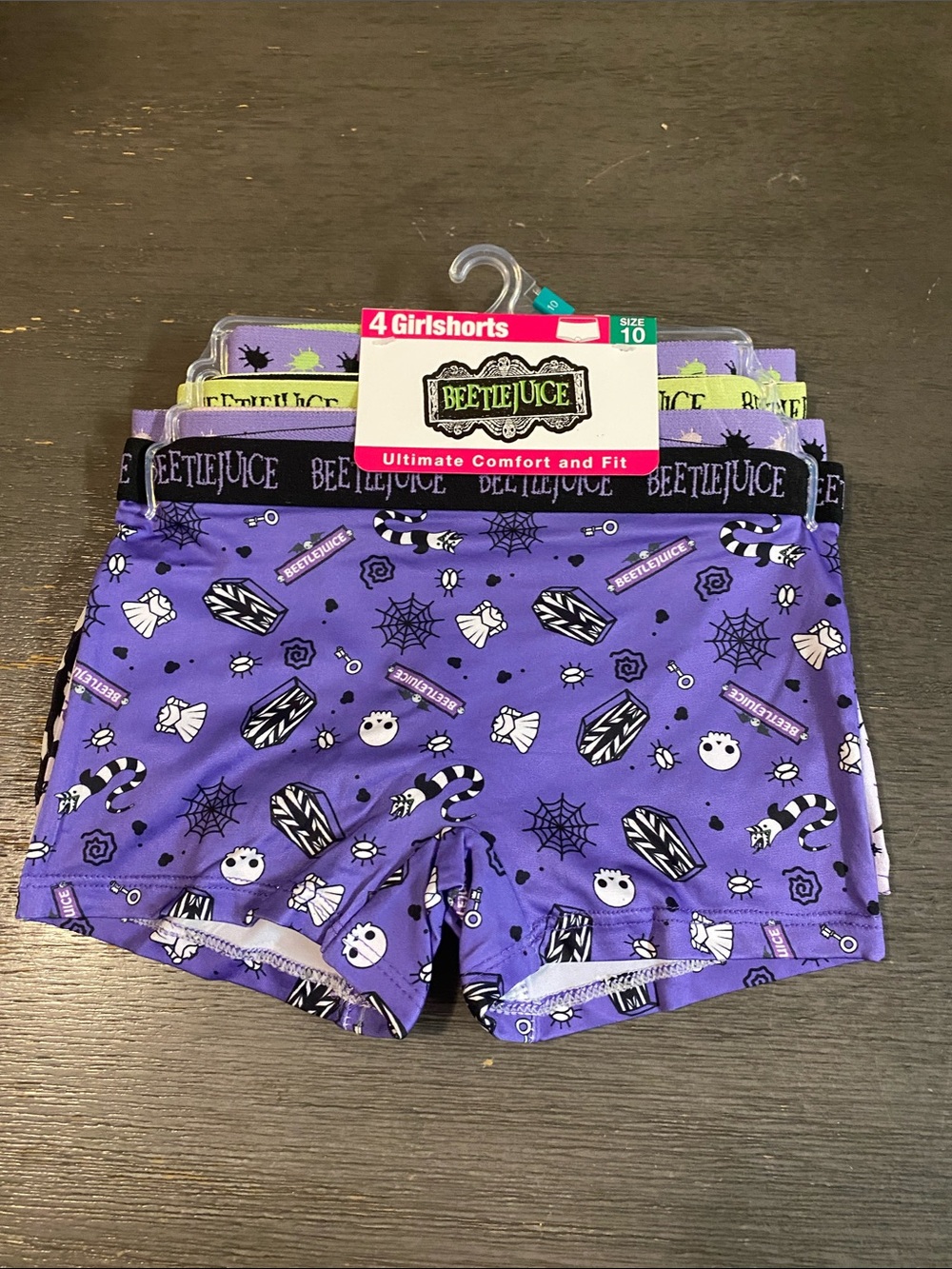 Girls' Purple Halloween Print Girlshorts -Size 10